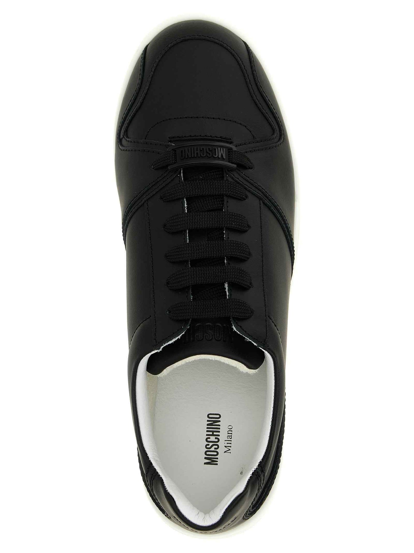 Black Leather Low Top Sneakers