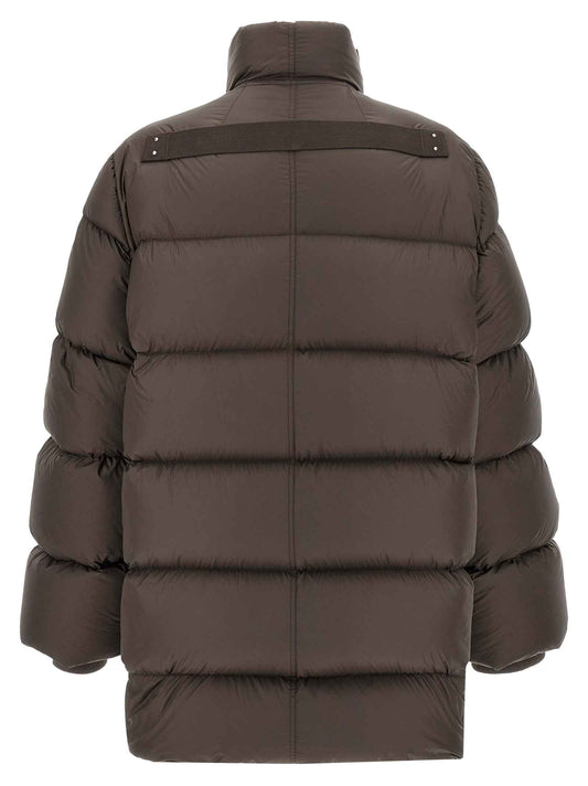 Brown Nylon Full-Length Jacket