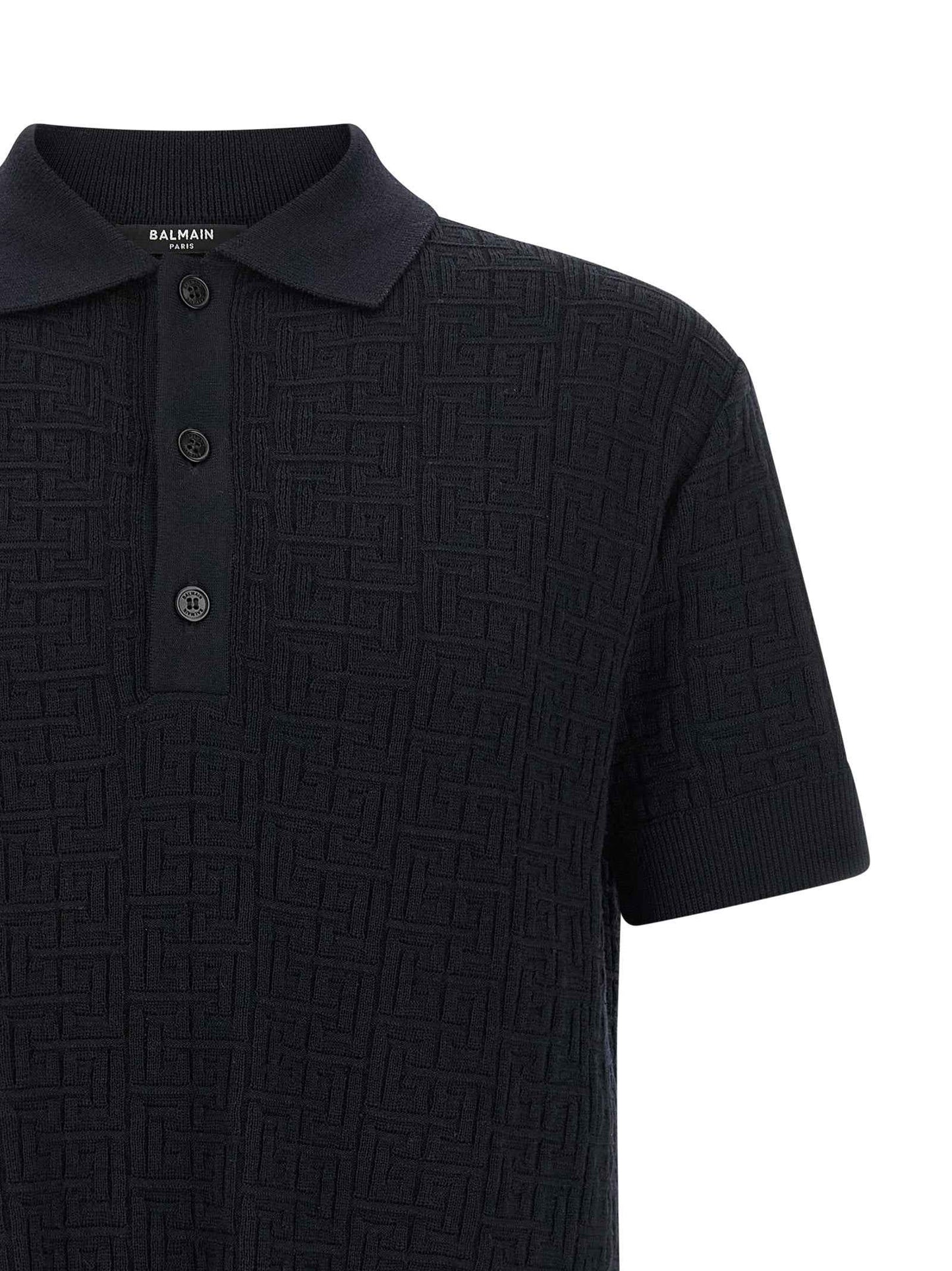 Blue Wool Polo Shirt