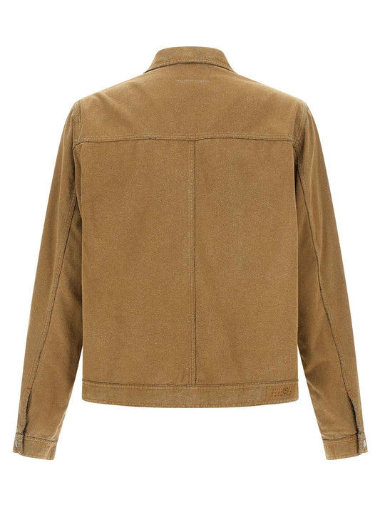 Beige Cotton Denim Jacket