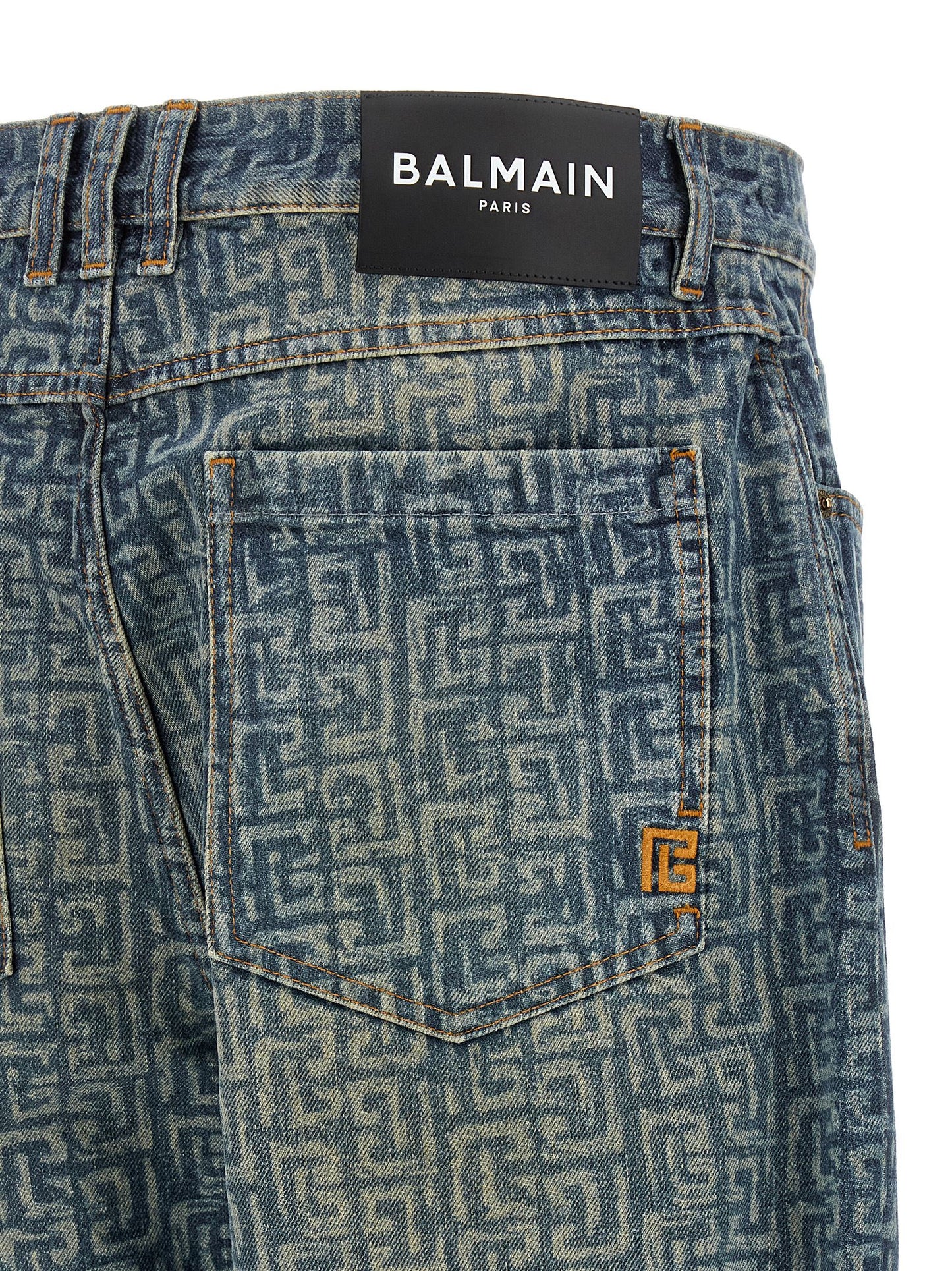 Blue Cotton Straight-Leg Jeans