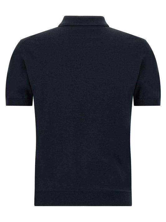 Blue Cotton Polo Shirt