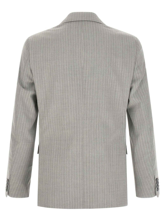 Gray Polyester Two-Piece Suit