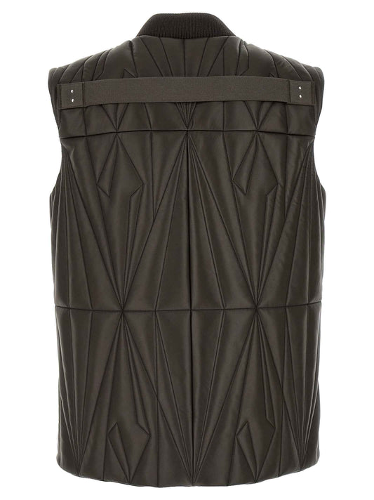 Brown Lamb Leather Sleeveless Jacket