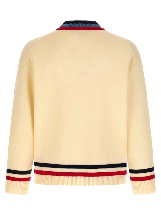 Beige Virgin Wool Cardigan