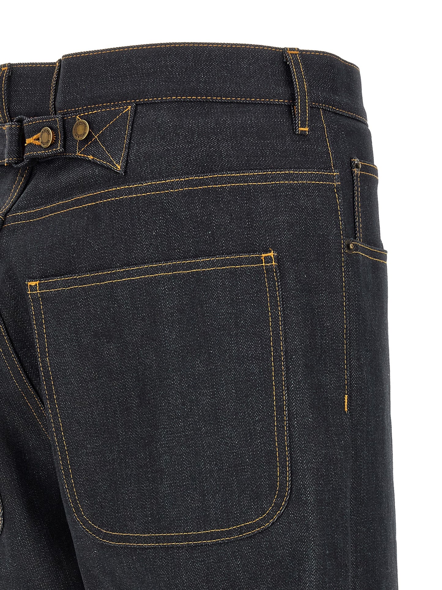 Blue Cotton High-Waisted Jean