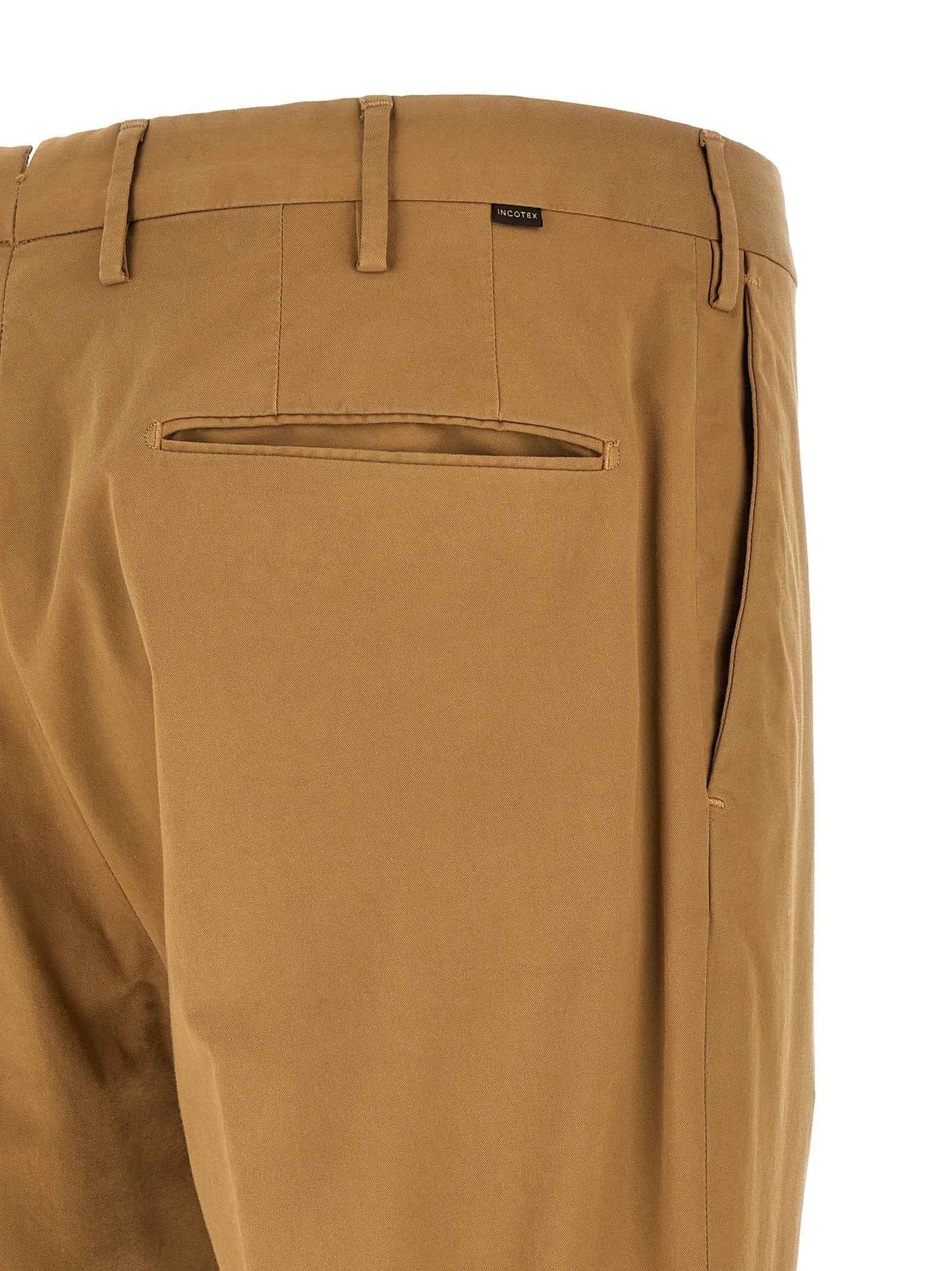Brown Cotton Casual Pants