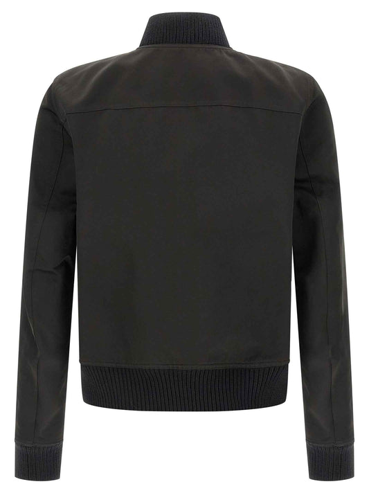 Black Polyester Bomber