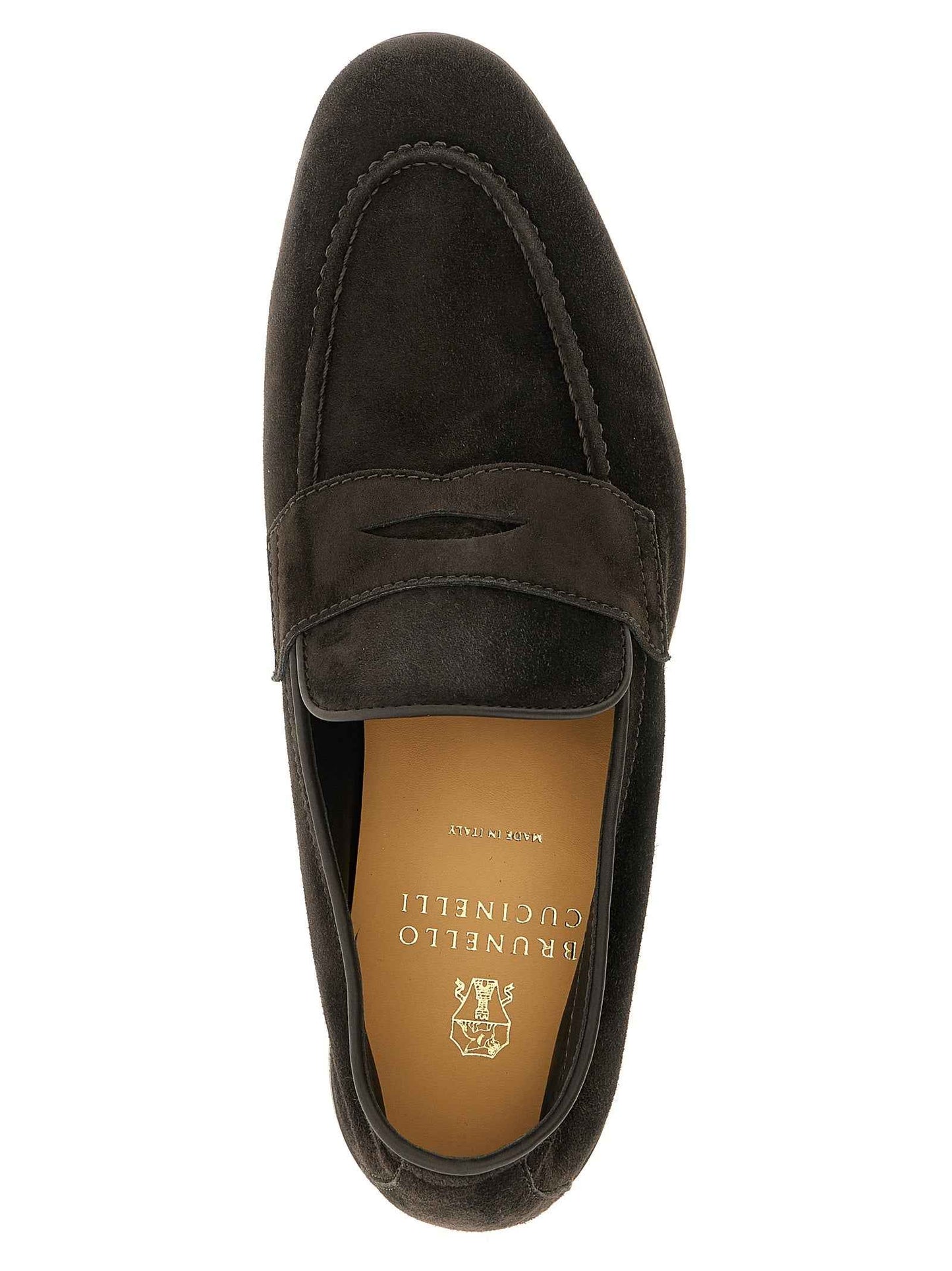 Brown Calfskin Slip-On Loafers