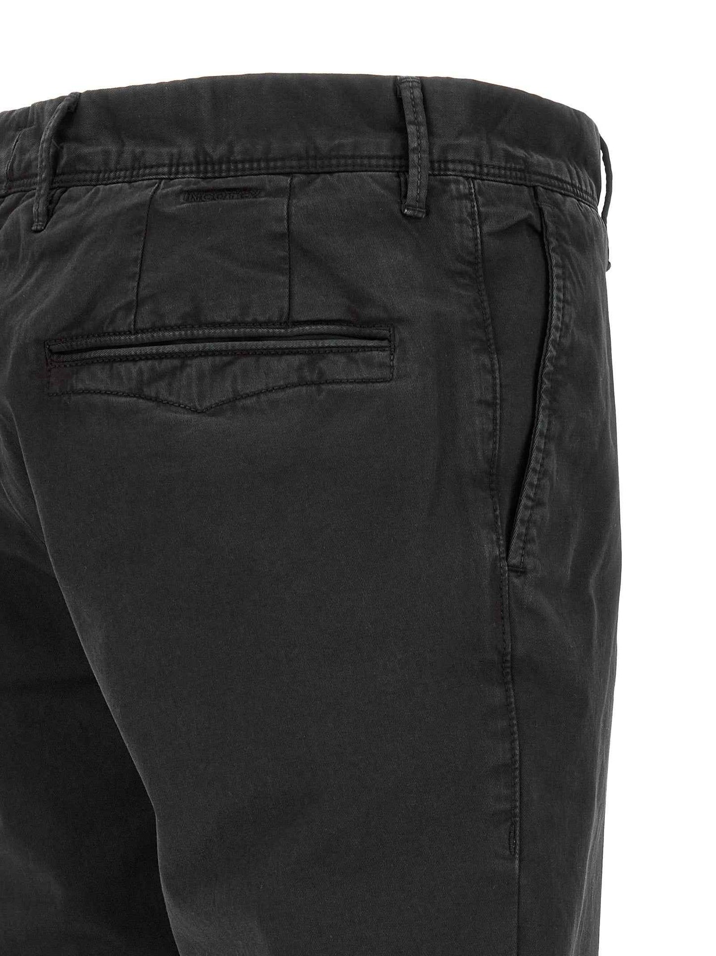 Black Cotton Casual Pants