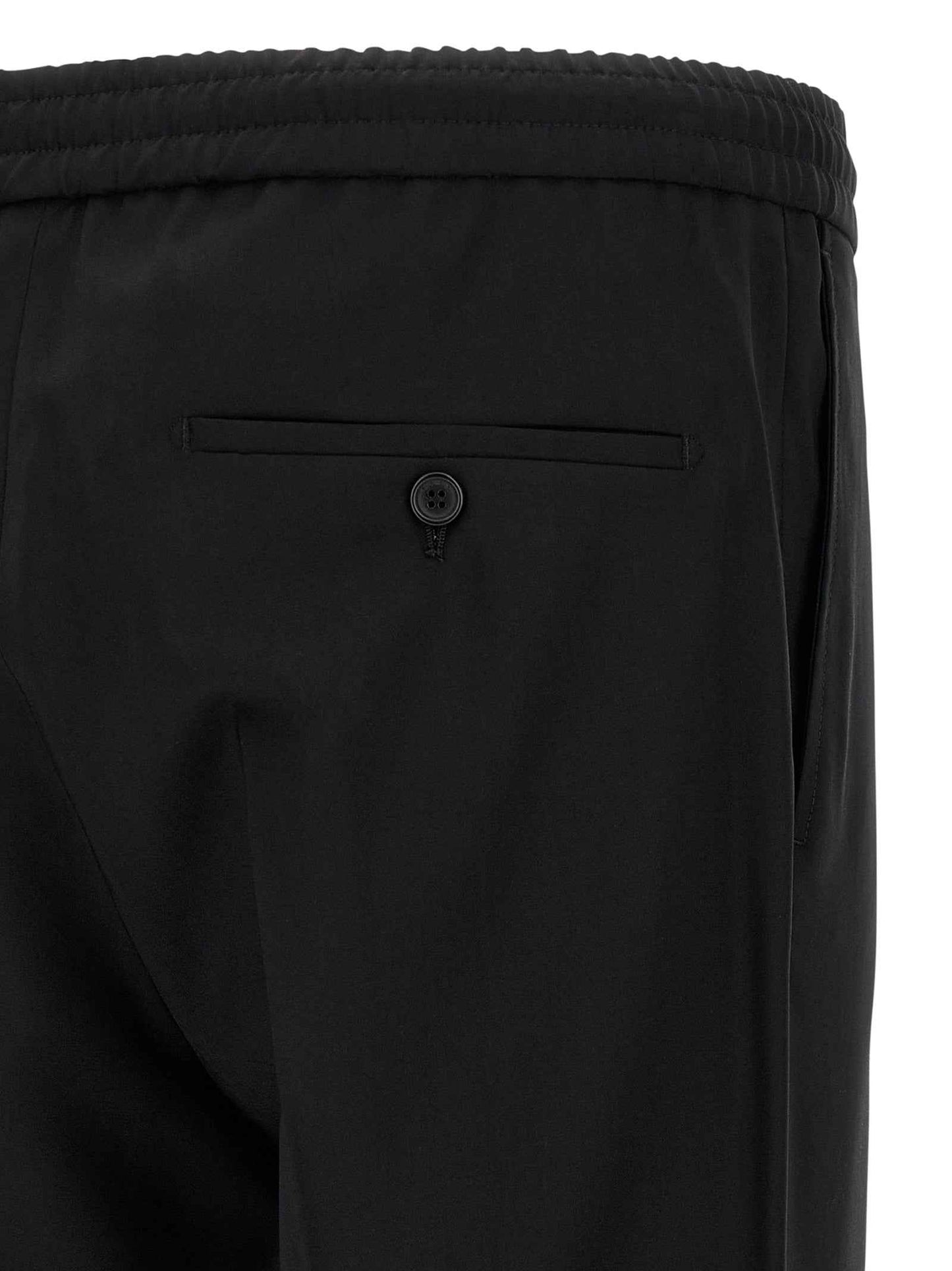 Black Virgin Wool Casual Pants