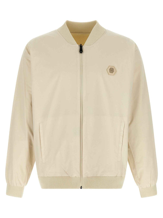 Beige Polyamide Bomber
