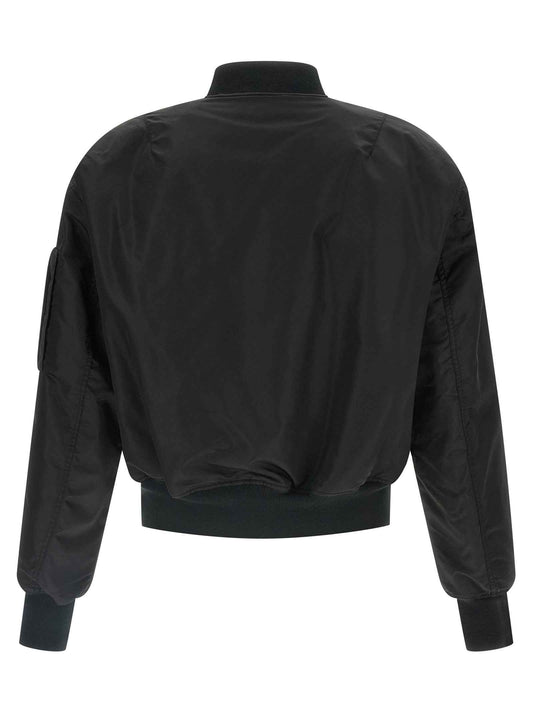 Black Nylon Bomber