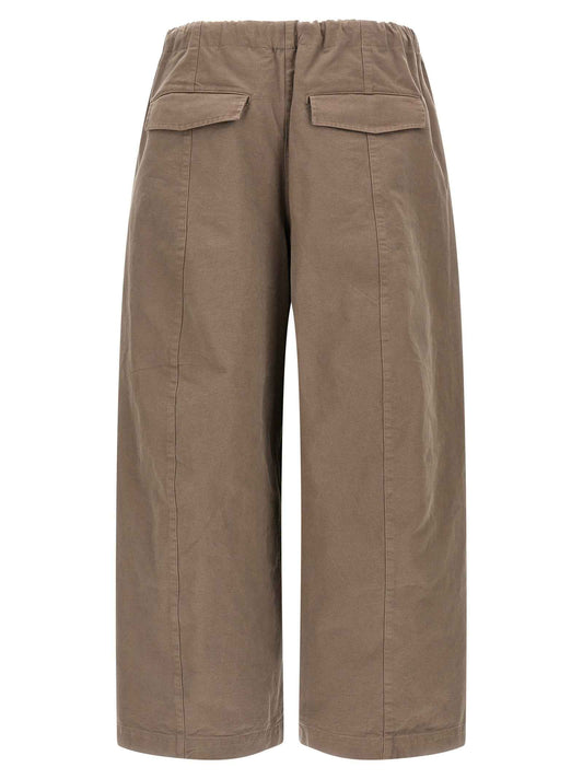 Gray Cotton Casual Pants