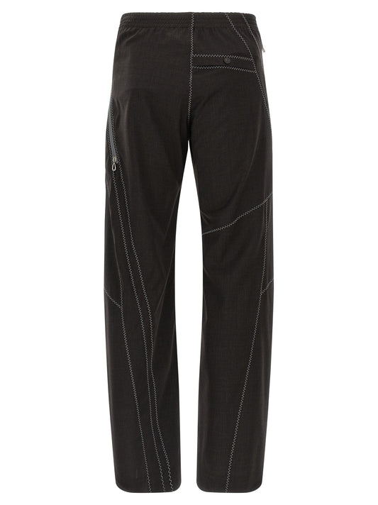 Brown Virgin Wool Casual Pants