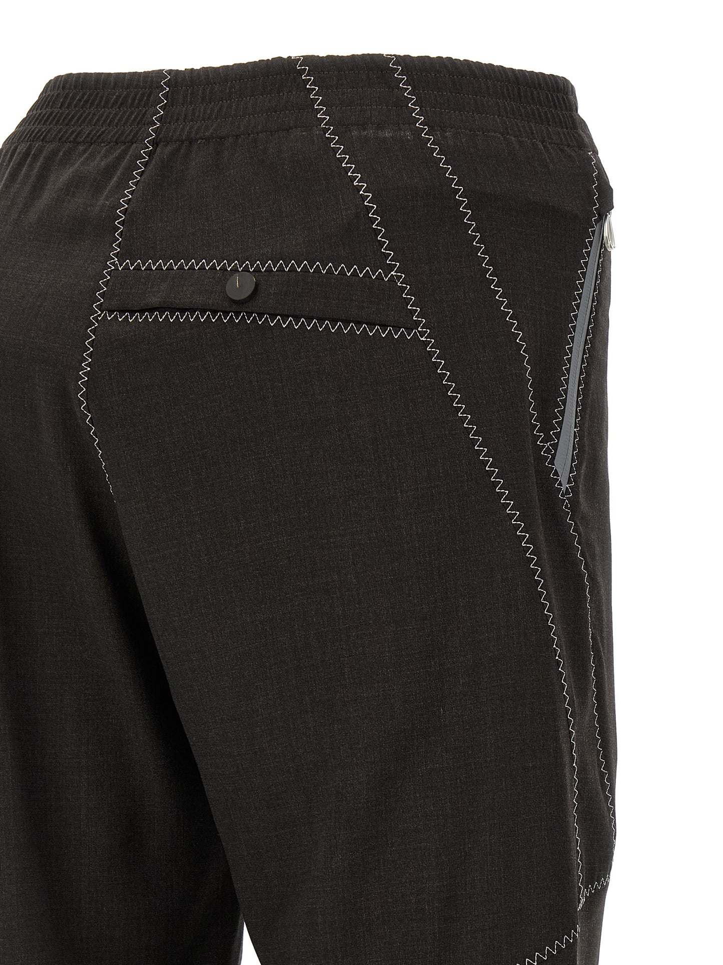 Brown Virgin Wool Casual Pants