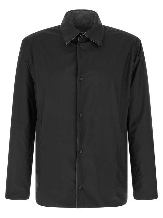 Gray Polyester Full-Length Jacket