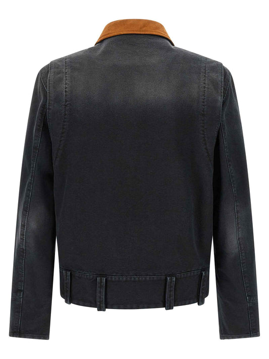 Gray Cotton Denim Jacket