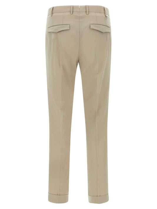 Beige Virgin Wool Dress Pants