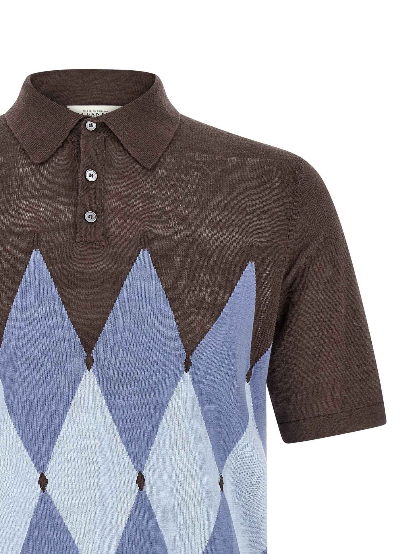 Brown Linen Polo Shirt