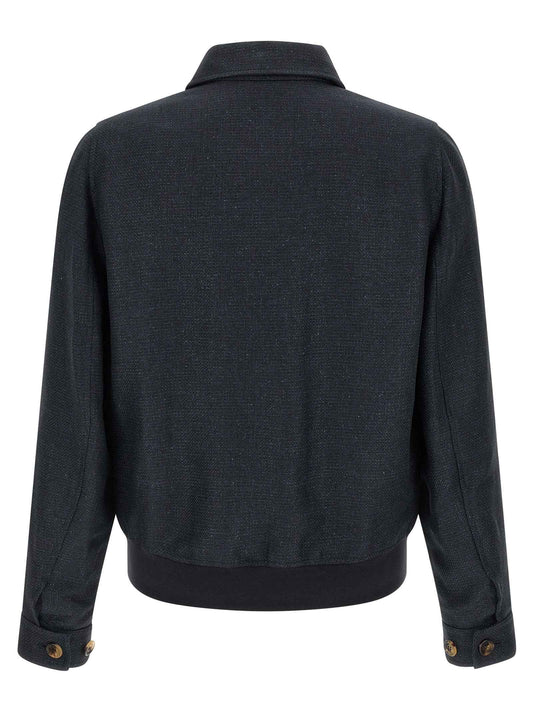 Blue Sisal Biker Jacket