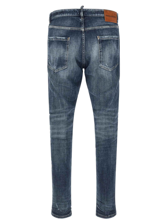 Blue Cotton Slim Fit Jeans