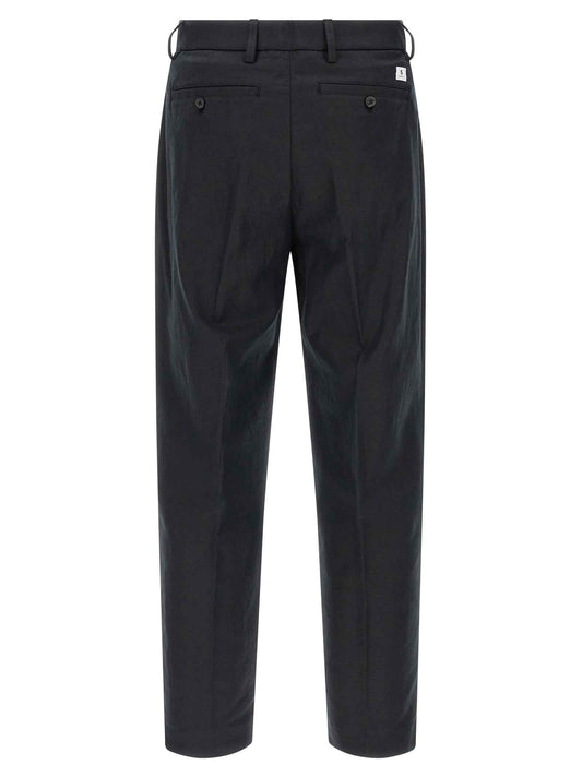 Black Cotton Casual Pants