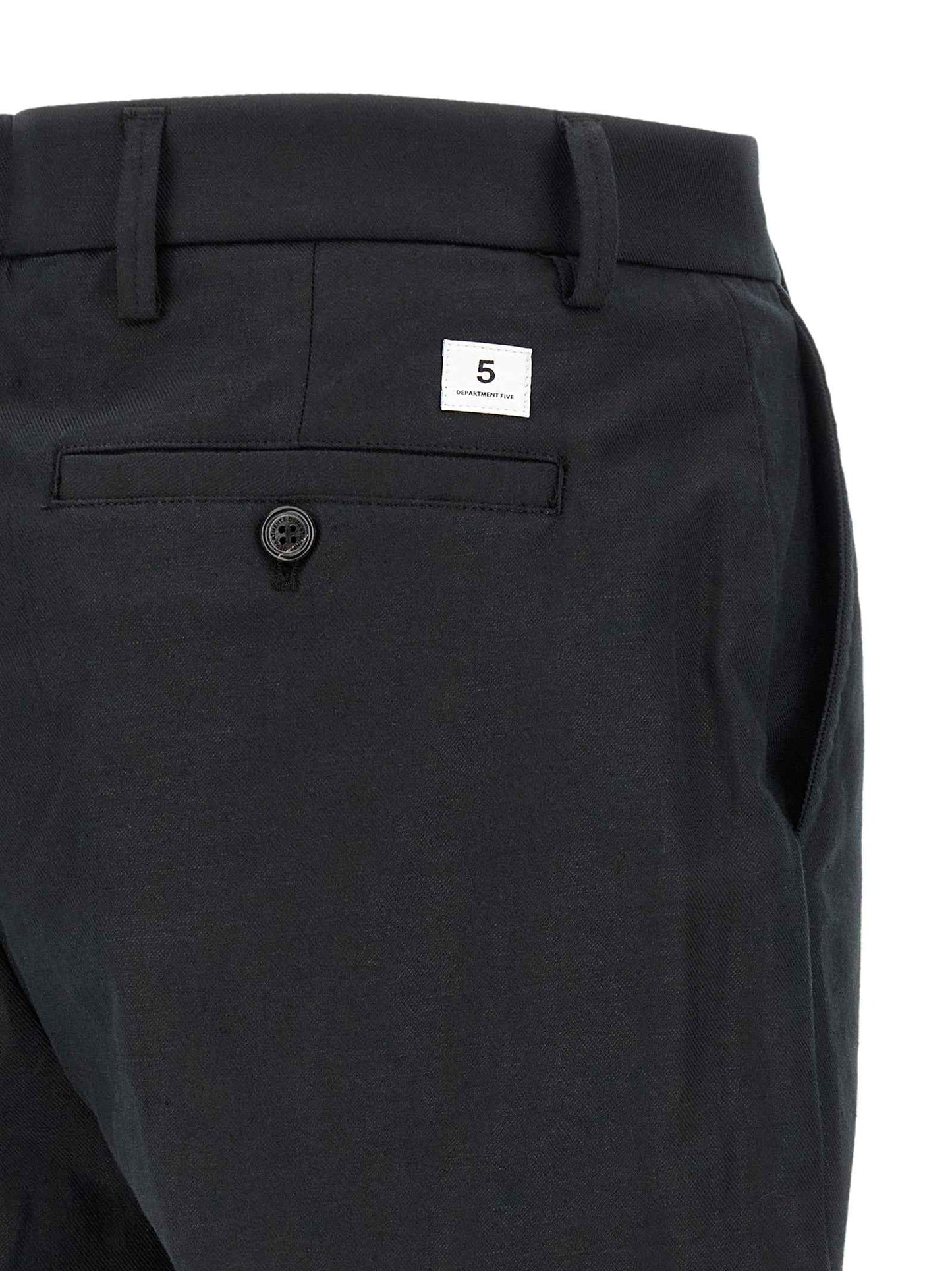 Black Cotton Casual Pants
