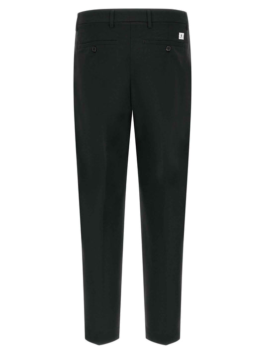 Black Polyester Casual Pants