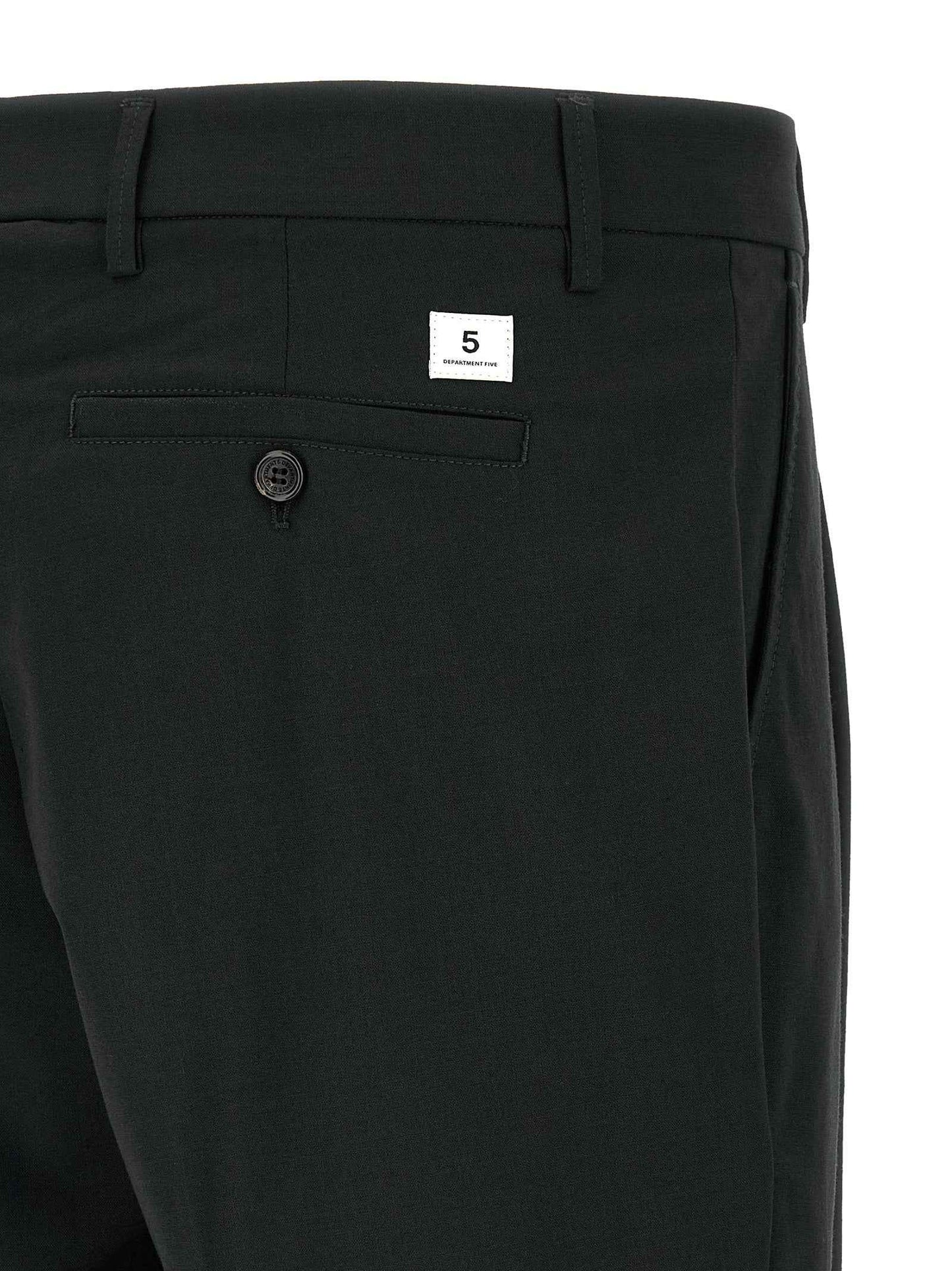 Black Polyester Casual Pants