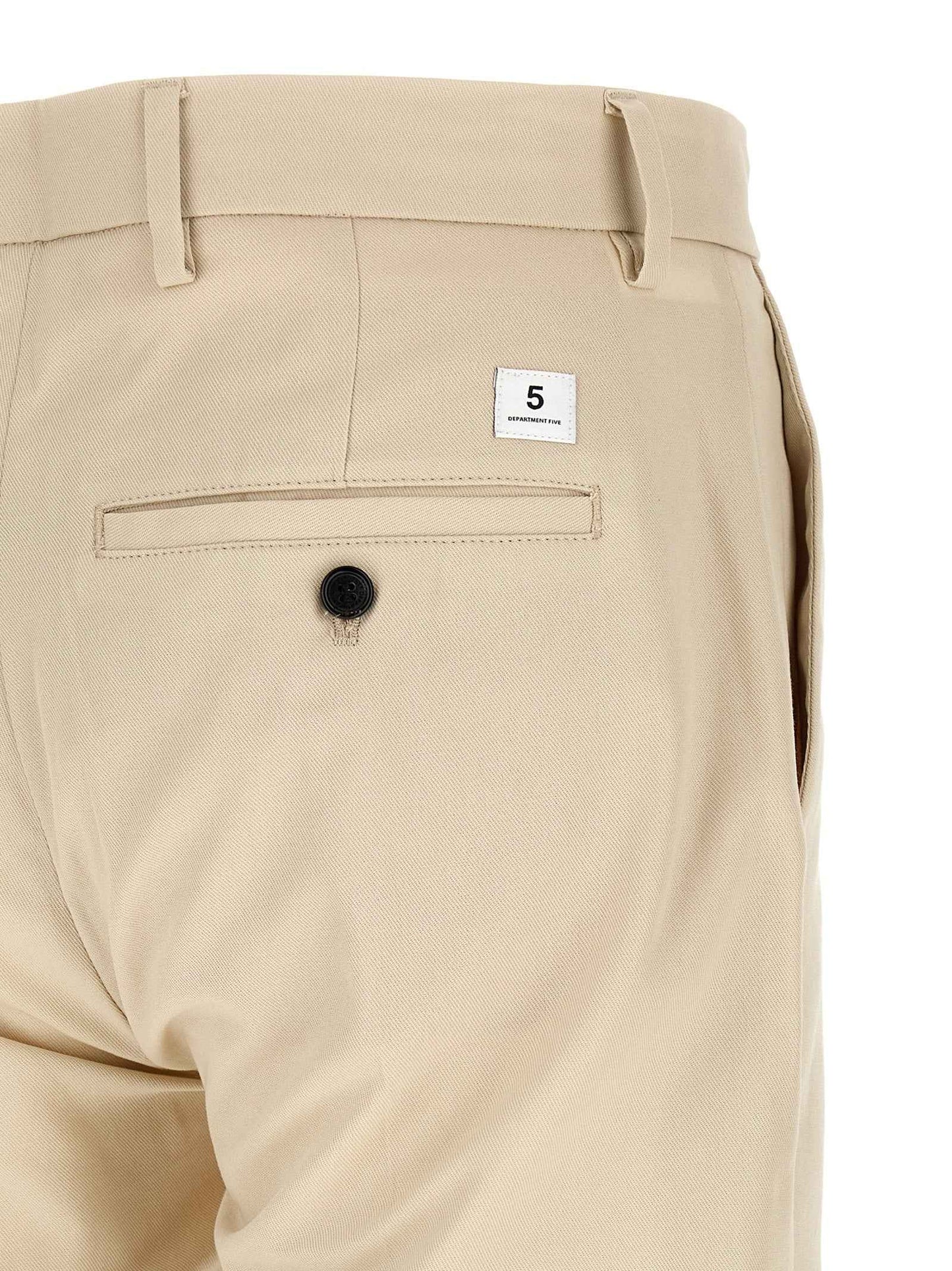 Beige Cotton Chino Pants