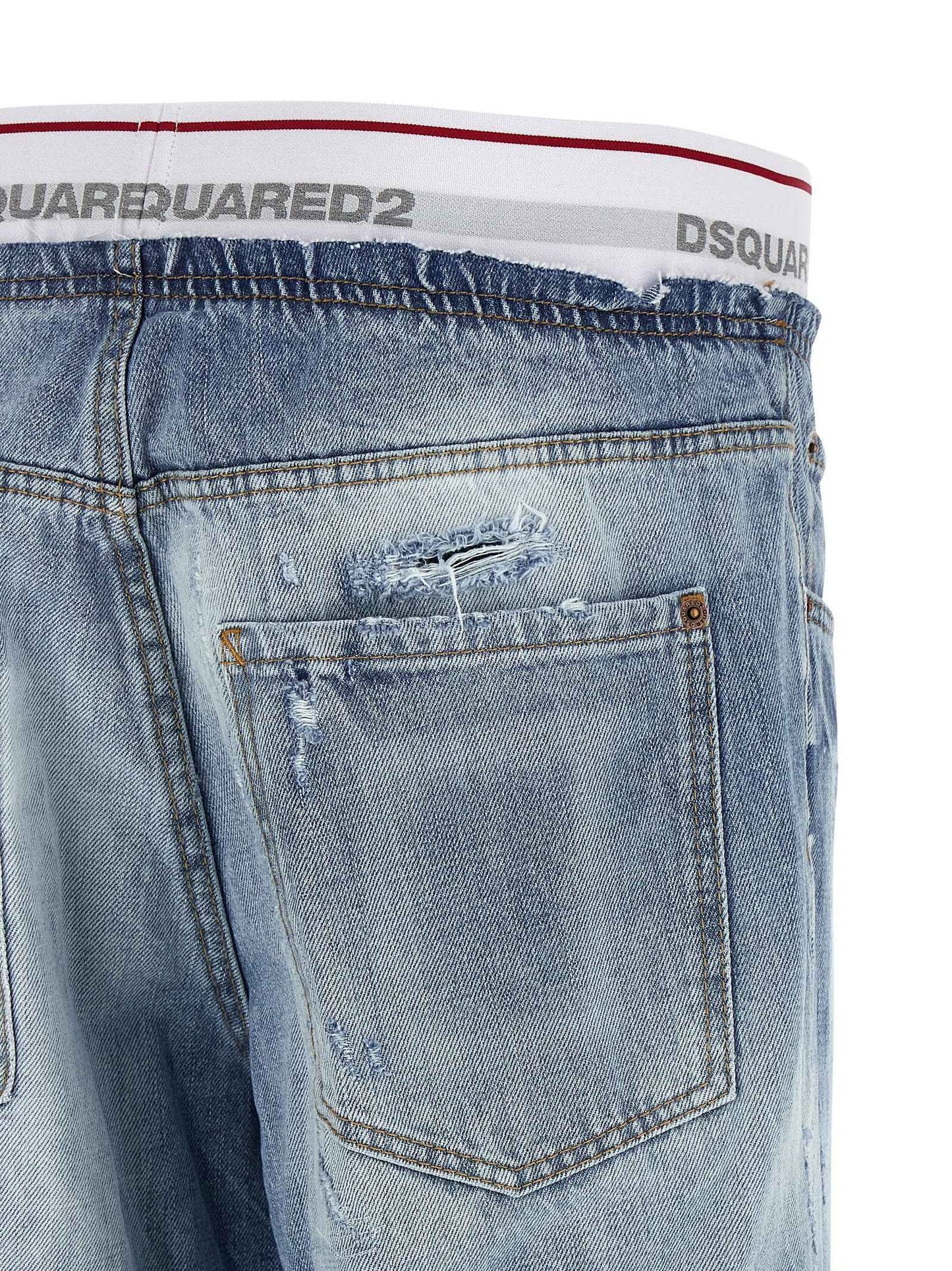 Blue Cotton Relaxed Fit Jeans