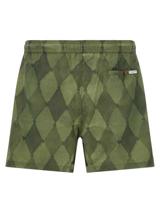 Bicolor Polyester Swim Shorts