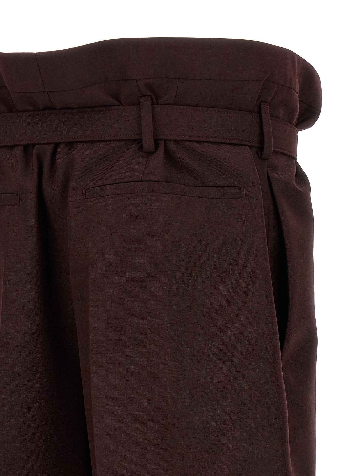 Purple Wool Casual Pants