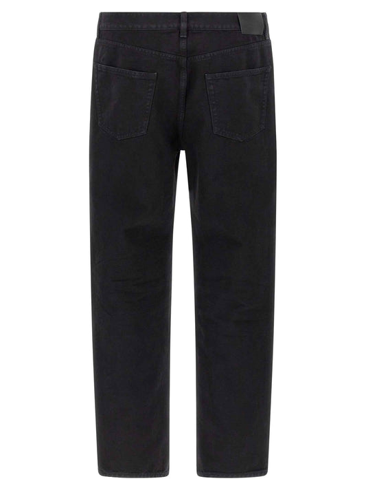 Black Cotton Straight-Leg Jeans