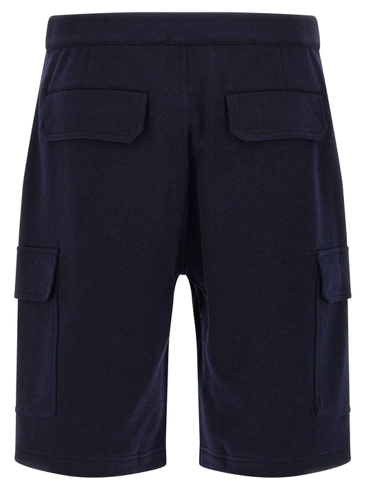Blue Cotton Bermuda Shorts