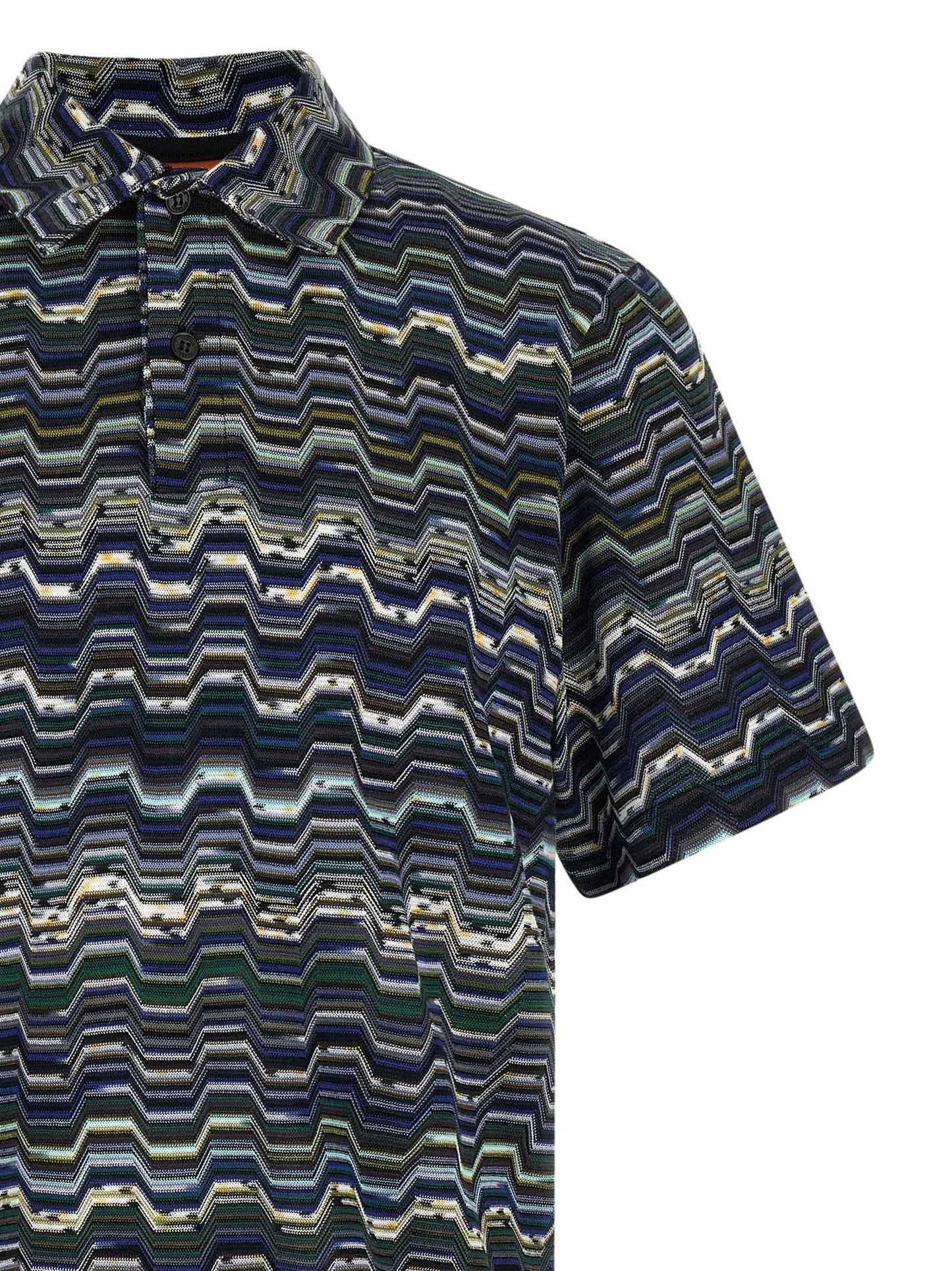 Blue Cotton Polo Shirt