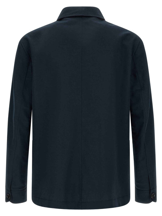 Blue Linen Full-Length Jacket