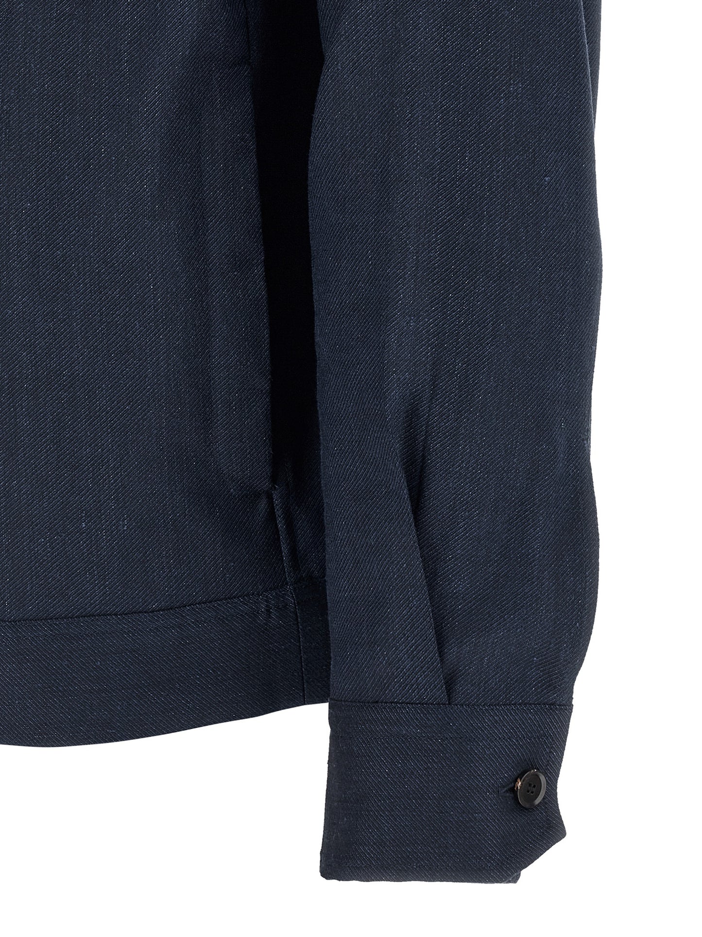 Blue Linen Full-Length Jacket