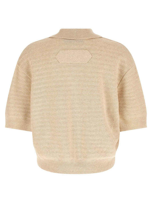 Beige Cotton Polo Shirt
