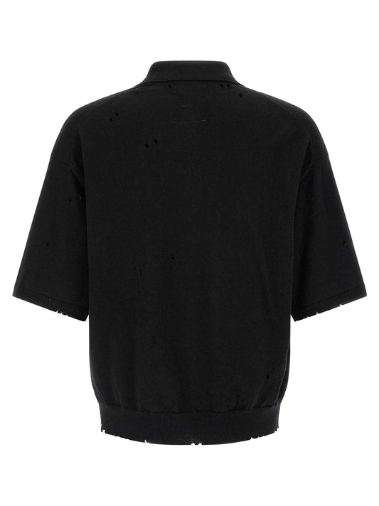 Black Cotton Polo Shirt