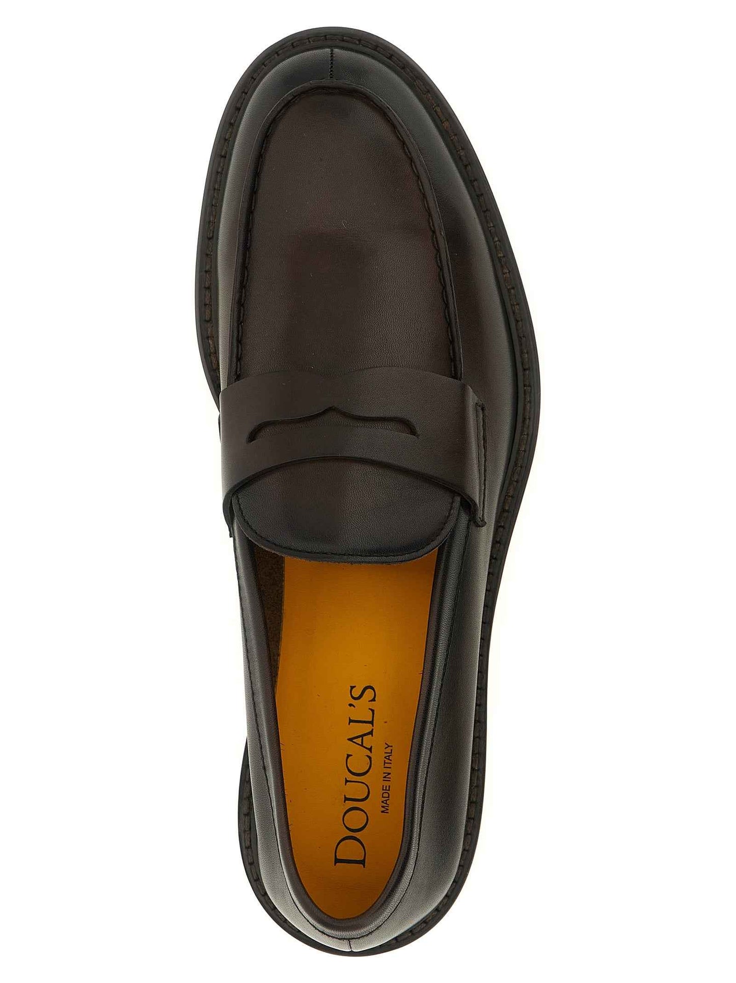 Brown Calfskin Slip-On Loafers