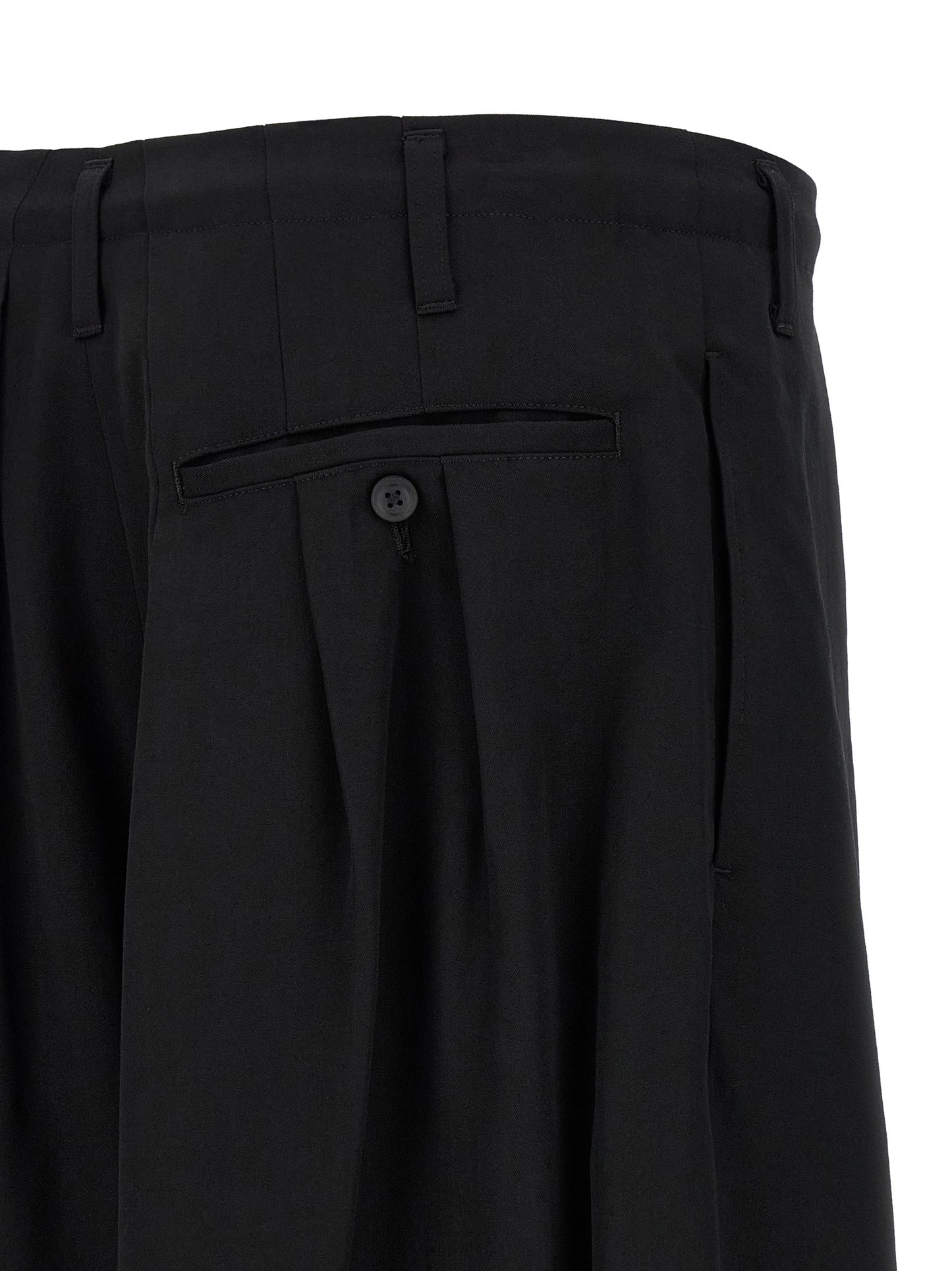 Black Triacetate Casual Pants