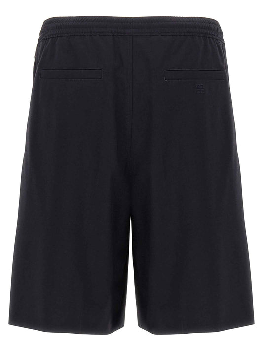 Blue Elastane Bermuda Shorts
