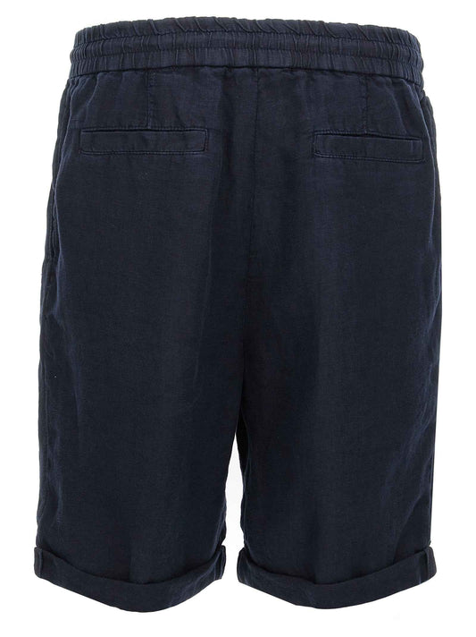 Blue Linen Bermuda Shorts
