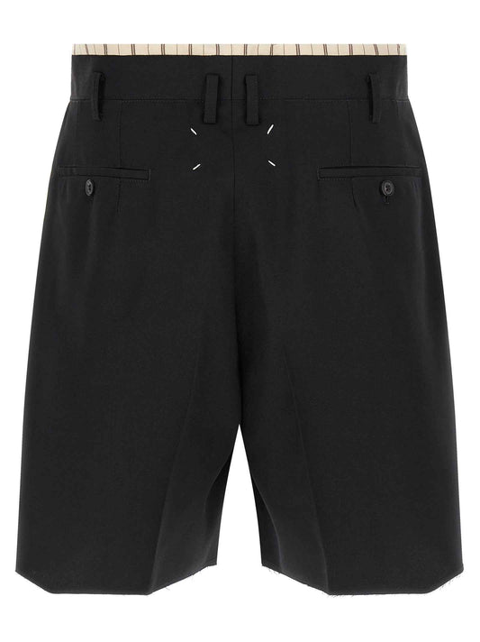 Black Wool Bermuda Shorts