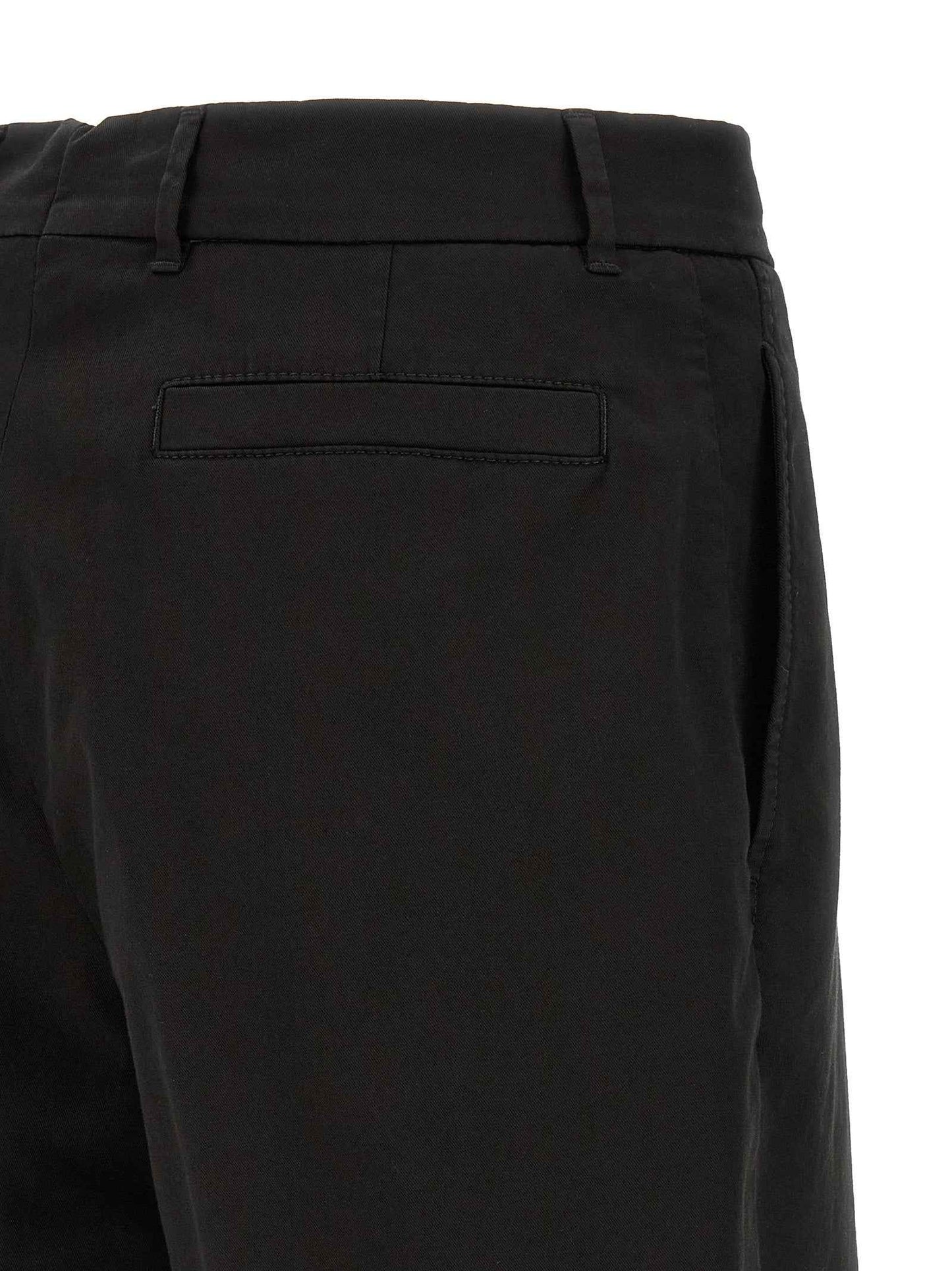 Black Cotton Bermuda Shorts