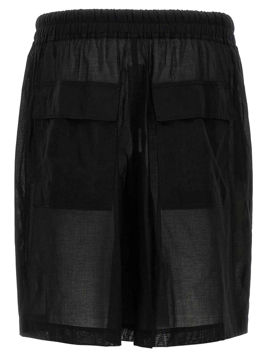 Black Cotton Bermuda Shorts