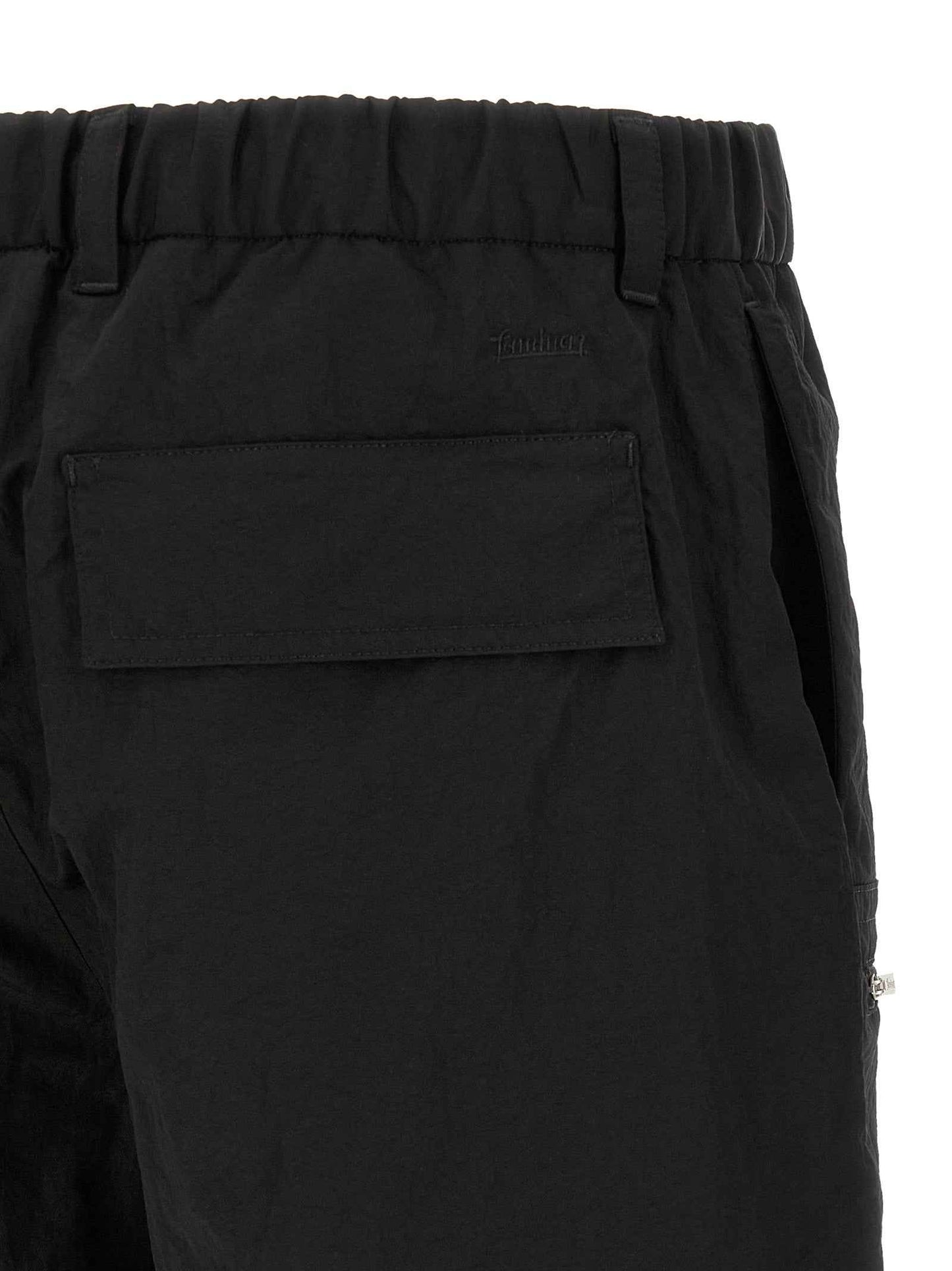 Black Polyamide Bermuda Shorts