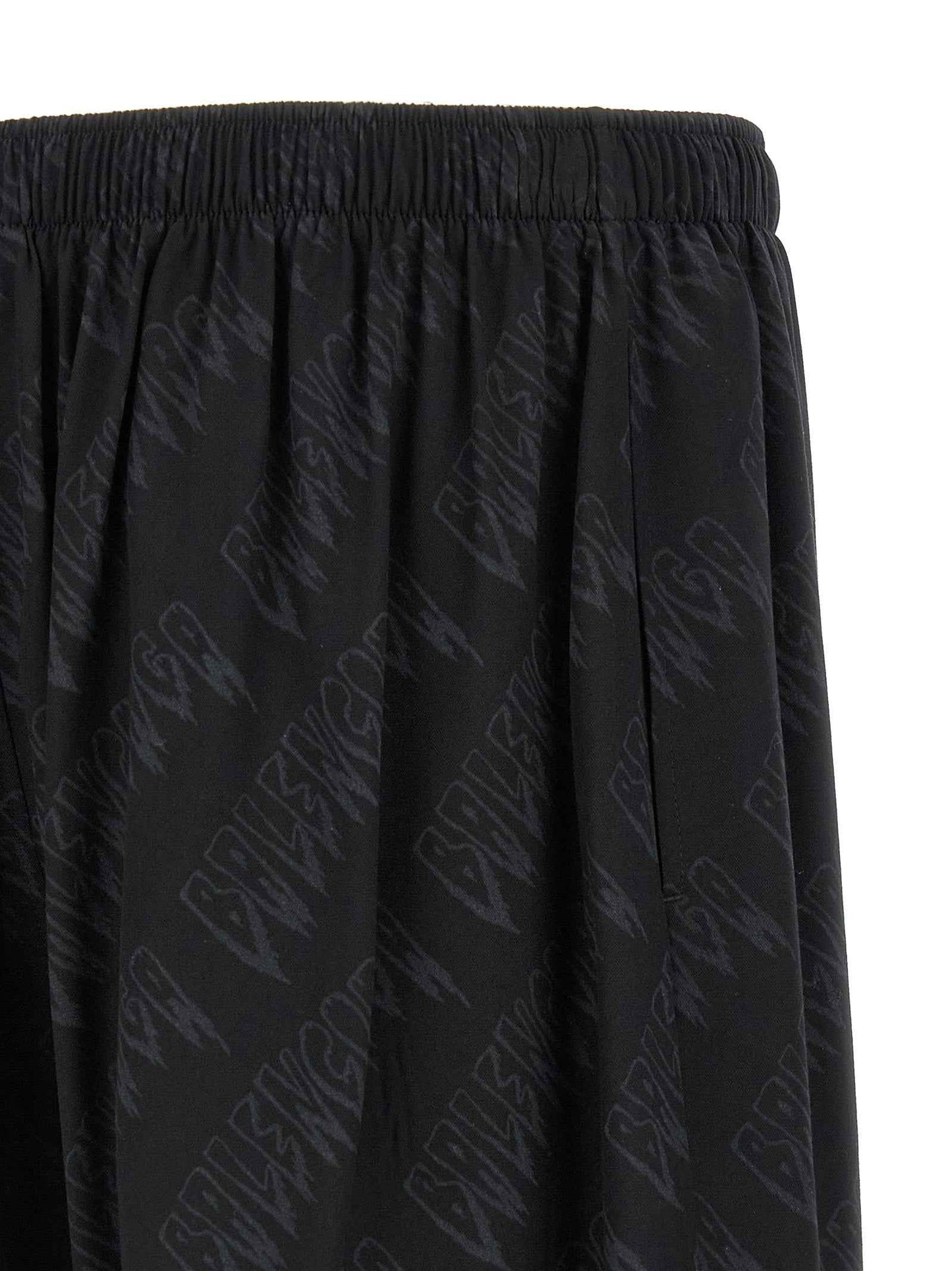 Black Viscose Bermuda Shorts